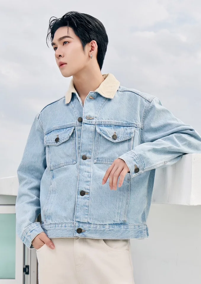 อู่อู๋ ธนภูมิ ลุคแจ็กเก็ตเดนิมถ่ายแบบ
